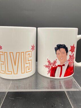 Pair of Elvis Presley Christmas Commemorative Mug 2022 Megatoys Elvis Coffee Mug